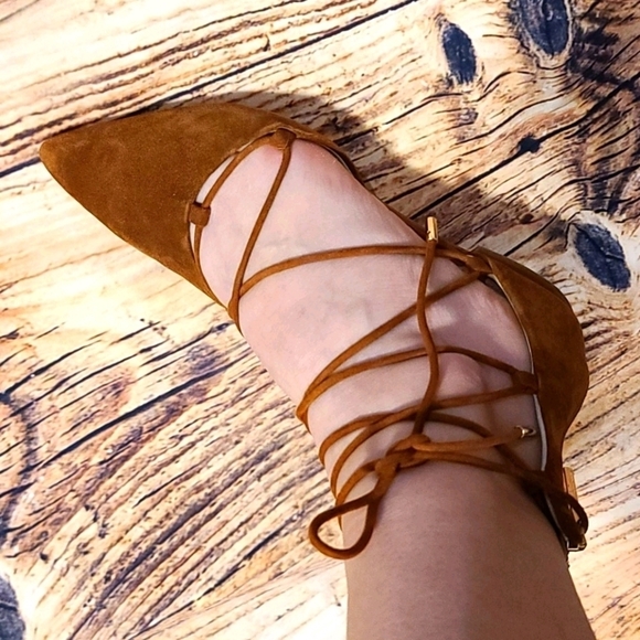 LOUISE et Cie Lo-Abri Ghillie Lace Up ballerina Flats size US 6.5 Leather Ballet - Picture 5 of 16